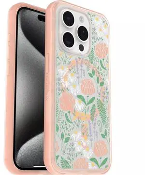 OtterBox SYMMETRY SERIES Clear Case for iPhone 15 Pro - Peachy Bloom