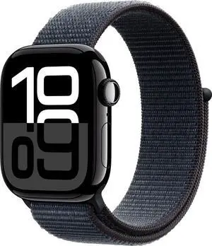 Apple Watch Series 10 (GPS+LTE) 42mm Jet Black Aluminum Case Black Sport Loop