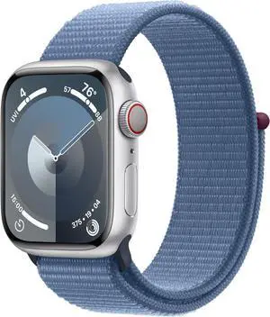 Apple Watch Series 9 (GPS + LTE) 41MM Silver Aluminum Case Winter Blue Sport Loop