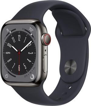 Apple Watch Series 8 (GPS + LTE) 41MM Graphite Stainless Steel Case Midnight Sport Band