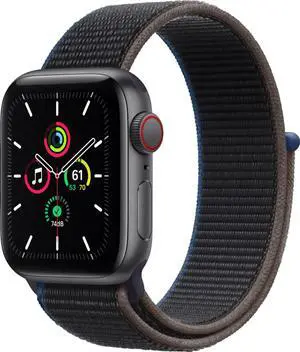 Apple Watch Series SE 1st Gen (GPS+LTE) 44MM Space Gray Aluminum Case Black Sport Loop