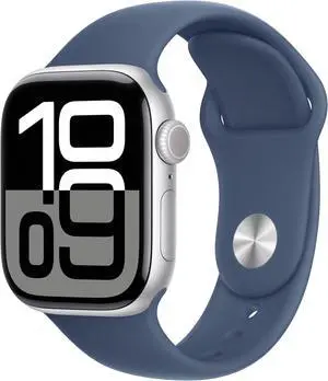 Apple Watch S10 (GPS+LTE) 46MM Silver Aluminum Case Denim Sport Band