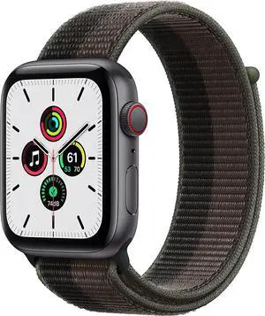 Apple Watch Series SE 1st Gen GPS+LTE 44mm Space Gray Aluminum Case Tornado Sport Loop