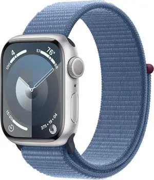 Apple Watch Series 9 (GPS) 41MM Silver Aluminum Case Winter Blue Sport Loop