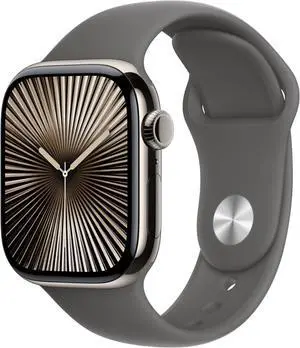 Apple Watch Series 10 (GPS+LTE) 42MM Natural Titanium Case Stone Gray Sport Band
