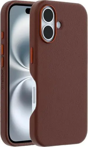 OtterBox SYMMETRY SERIES Cactus Leather Case for iPhone 16 - Rich Adobe (Brown)