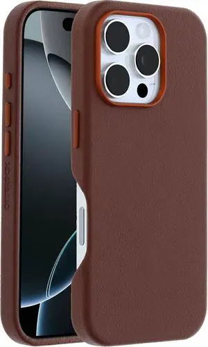 OtterBox SYMMETRY SERIES Cactus Leather Case for iPhone 16 Pro Max - Rich Adobe (Brown)