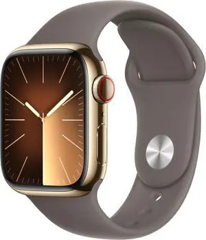 Apple Watch Series 9 (GPS + LTE) 41MM Gold Stainless Steel Case Clay Sport Band