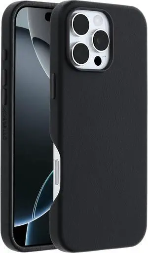OtterBox SYMMETRY SERIES Cactus Leather Case for iPhone 16 Pro Max - Noir Ash (Black)