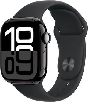Apple Watch Series 10 (GPS + LTE) 42MM Jet Black Aluminum Case Black Sport Loop