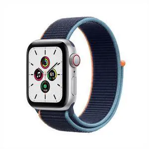 Apple Watch Series SE (GPS+LTE) 40MM Silver Aluminum Case Deep Navy Sport Loop