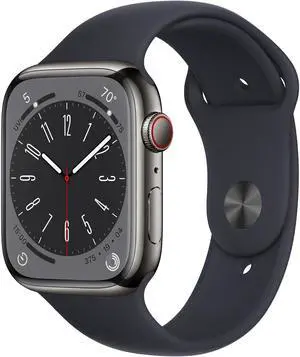 Apple Watch Series 8 (GPS + LTE) 41MM Graphite Stainless Steel Case Midnight Sport Band