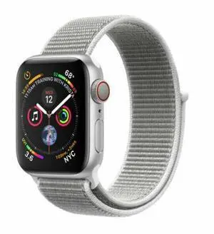 Apple Watch Series 4 (GPS + LTE) 44MM Silver Aluminum Case Seashell Sport Loop