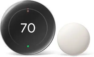 Google Nest Thermostat (4th Gen) + Temp Sensor (2nd Gen) - Polished Silver