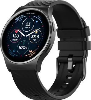 Motorola Moto Watch 120 - Premium Bluetooth AMOLED Smartwatch - Phantom Black
