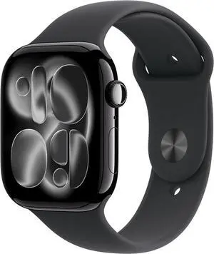 Apple Watch Series 11 (GPS + LTE) 46MM Jet Black Aluminum Case Black Sport Band