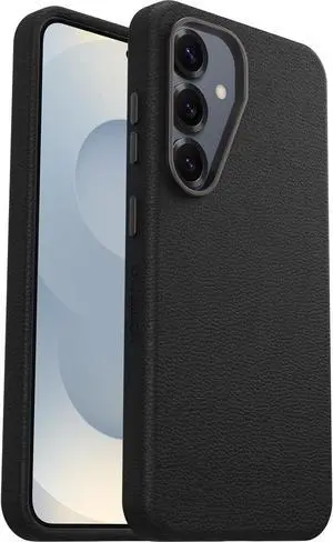 OtterBox SYMMETRY SERIES Cactus Leather Case for Galaxy S25 - Noir Ash (Black)