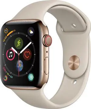 Apple Watch Series 4 GPS+LTE, 44MM Gold Stainless Steel Case & Stone Sport Band