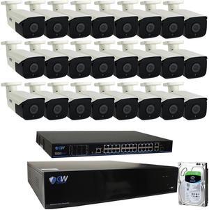 GW 4K (3840x2160 @30fps Real-time) 5X Optical Motorized Zoom Outdoor Indoor 8MP Bullet PoE IP Security Camera System, 130FT Night Vision, AI Facial Recognition/Human/Vehicle Detection (48 Cameras)