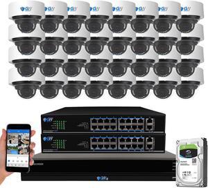 GW Security 32 Channel Smart AI Ultra HD 4K (8MP) Video & Audio Color Night Vision Security Camera System (32 Cameras)