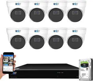 GW Security UltraHD 12MP 4K @30FPS 8 Channel H.265+ NVR Security Camera System, 8 x 12MP Microphone Color Night Vision Dome PoE IP Cameras, Smart AI Face Recognition Human/Vehicle Detection, 4TB HDD