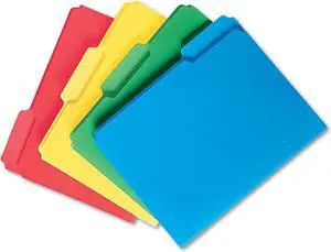 Smead 1/3 Tab Waterproof Poly File Folders, Assorted Colors (Letter, 24 ct.)