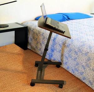 Seville Classics AIRLIFT 20.5" to 33" Mobile Laptop Computer Desk Cart Walnut WEB162