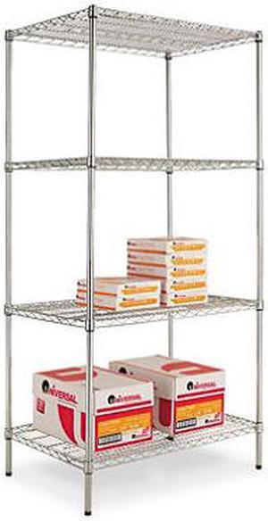 Alera 36" x 24" 4-Shelf Wire Shelving Unit, Silver