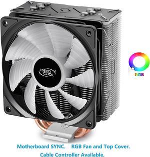 DEEPCOOL GAMMAXX GT, Black Top Cover, CPU Air Cooler, Motherboard Sync, RGB Top Cover and Fan, Cable or Motherboard Control Supported, 4 Heatpipes, 120mm RGB Fan, Universal Socket Solution