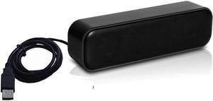 USB Computer Speakers,HONKYOB Wired Computer Sound Bar Speaker, Stereo USB Powered Mini Soundbar Speaker for PC Tablets Desktop Laptop,Compact with 2.0 System - Black