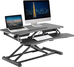 Standing Desk Converter - 32" Height Adjustable Stand Up Desk Riser - Sit to Stand Desktop Workstation
