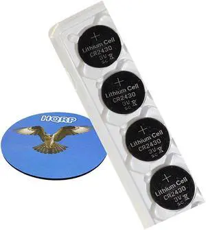 HQRP 4-Pack Coin Lithium Battery for Microsoft Ergonomic Wireless Keyboard Keypad + HQRP Coaster