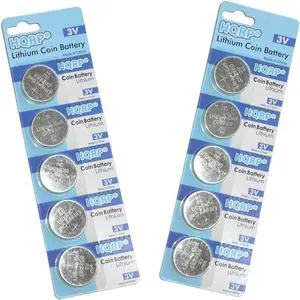 HQRP 10-Pack Coin Li-Ion Battery for Digital Dog DGD-1 / DGD-2V / DGD-3V / DGD-M1 + HQRP Coaster