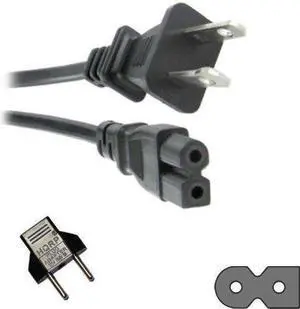 HQRP 10ft AC Power Cord for Roland Cube Monitor KR-350 KR-370 KR-377 KR-4700 KR-5000 Mains Cable + HQRP Euro Plug Adapter