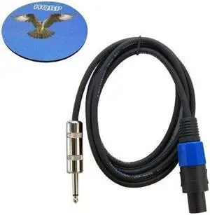 HQRP 6ft Speakon to 1/4-inch (6.35mm) TS Cable for Aguilar Tone Hammer 350 / 500 ; American Audio XLT1200 ; Ashly KLR 5000 Power Amplifier Amp plus HQRP Coaster