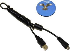 HQRP USB Data Cable Cord for Sony Cyber-Shot DSC-W560, DSC-W570, DSC-W580 Digital Camera + HQRP Coaster