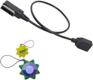 HQRP MDI MMI / USB Cable Adapter for VW Volkswagen Jetta MK6 / Jetta MK6 Hybrid 2013 2014 2015 2016, Audio MP3 Music Interface Adapter + HQRP Coaster