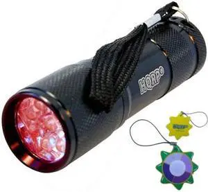HQRP 9 LEDs Pocket Red Light Flashlight for Viewing Star Maps / Nighttime Activities + HQRP UV Meter