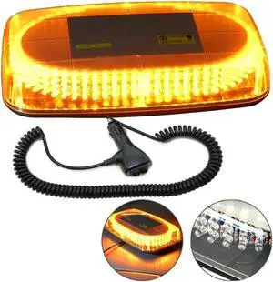 HQRP Strobe Amber 240-LED Emergency Hazard Warning LED Mini Bar Strobe Light with Magnetic Base for Car Trailer RV Caravan Boat + HQRP UV Meter