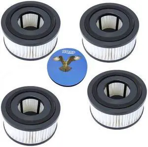 HQRP 4-Pack Washable Filter for Dirt Devil F15 / F-15 / 1SS0150000 / 3SS0150001 Replacement fits Easy Lite Quick Vacuum UD40230 Vac Vacuum Cleaner + HQRP Coaster