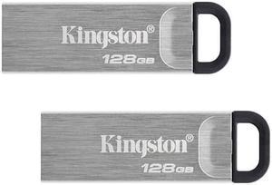 Kingston DataTraveler Kyson 128GB High Performance USB 3.2 Metal Flash Drive, DTKN/128GB (2-Pack)