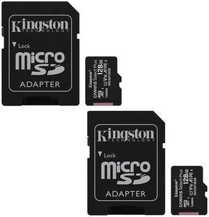 Kingston Canvas Select Plus 128GB microSD Memory Card with SD Adapter (SDCS2/128GB) (2-Pack)
