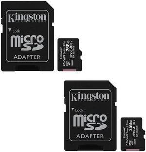 Kingston Canvas Select Plus 256GB microSD Memory Card with SD Adapter (SDCS2/256GB) (2-Pack)