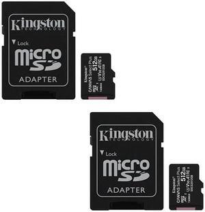 Kingston Canvas Select Plus 512GB microSD Memory Card with SD Adapter (SDCS2/512GB) (2-Pack)