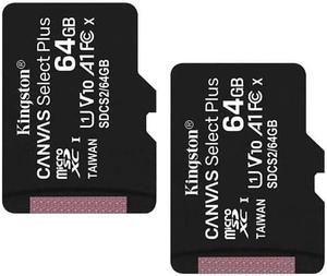 Kingston Canvas Select Plus 64GB microSD Memory Card (SDCS2/64GBSP) (2-Pack)