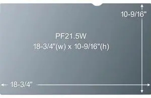 3M PF21.5W9 Privacy Screen Filter - 21.5 inch - Widescreen LCD - 16:9 - Black