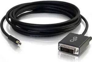 C2G 54335 C2G 6ft Mini DisplayPort Male to Single Link DVI-D Male Adapter Cable - Black - DisplayPort/DVI-D for Monitor, Notebook, Tablet - 6 ft - 1 x Mini DisplayPort Male Digital Audio/Video - 1 x
