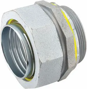 RACO 3402 Conduit Fitting Connector, 1/2 in, Liquid-Tight, Steel, Electro Zinc