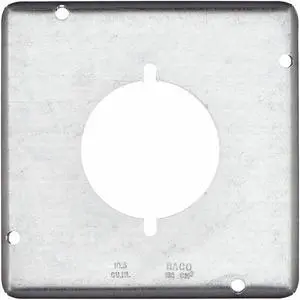 RACO 878 Electrical Box Cover, Square Box Type, 2 Gangs, Galvanized Steel,