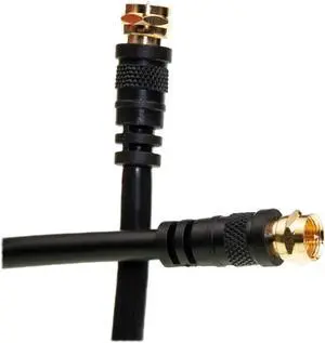CableWholesale 10X4-01150 F-pin RG6 Coaxial Cable  Black  F-pin Male  UL rated  50 foot